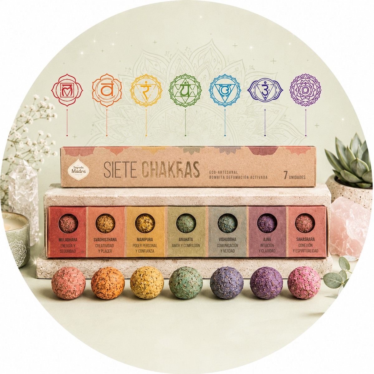 SAGRADA MADRE INCENSO BOMBITA - 7 Chakra | Scopri su Clorophilla Shop