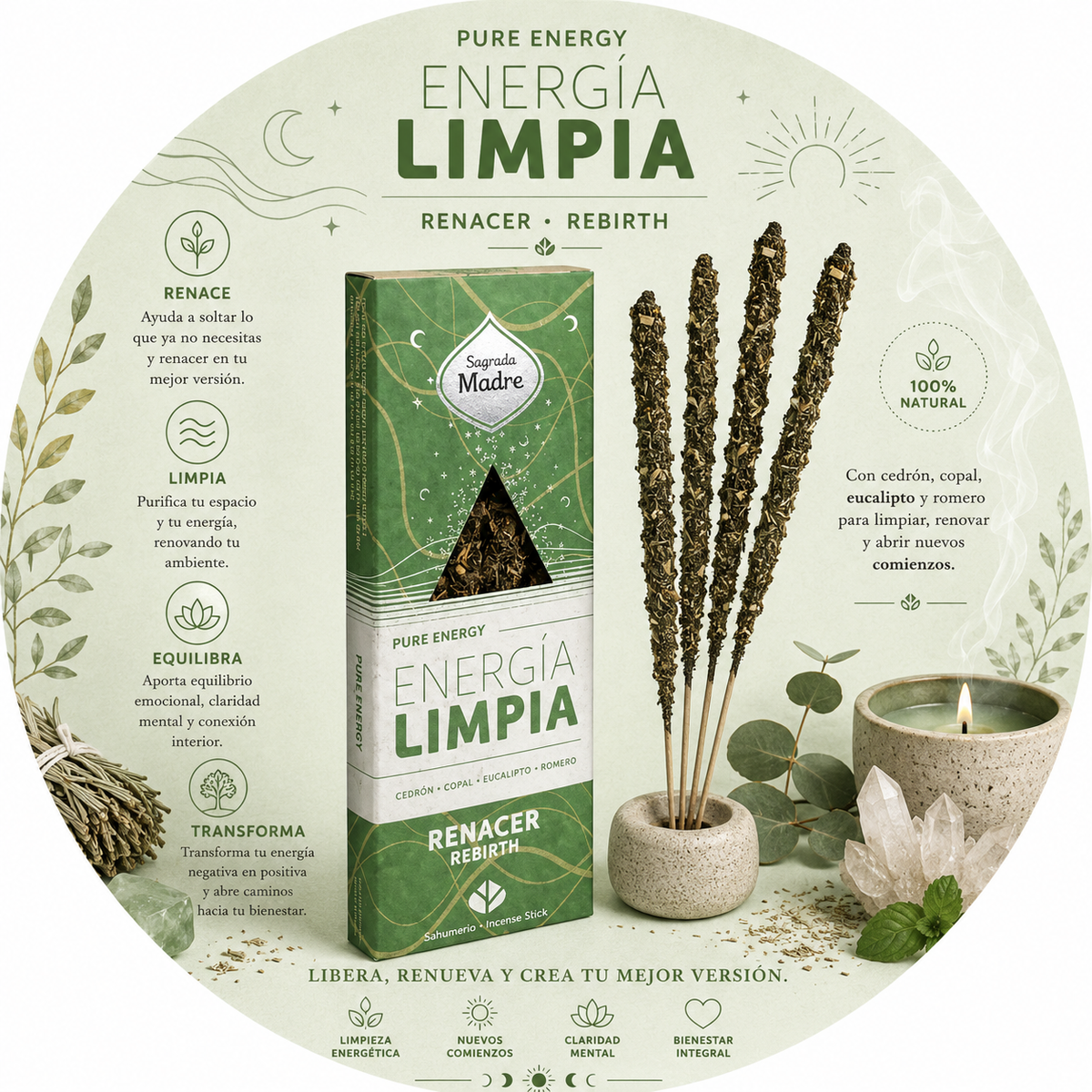 SAGRADA MADRE INCENSO ENERGIA LIMPIA - Rinascita | Scopri su Clorophilla Shop
