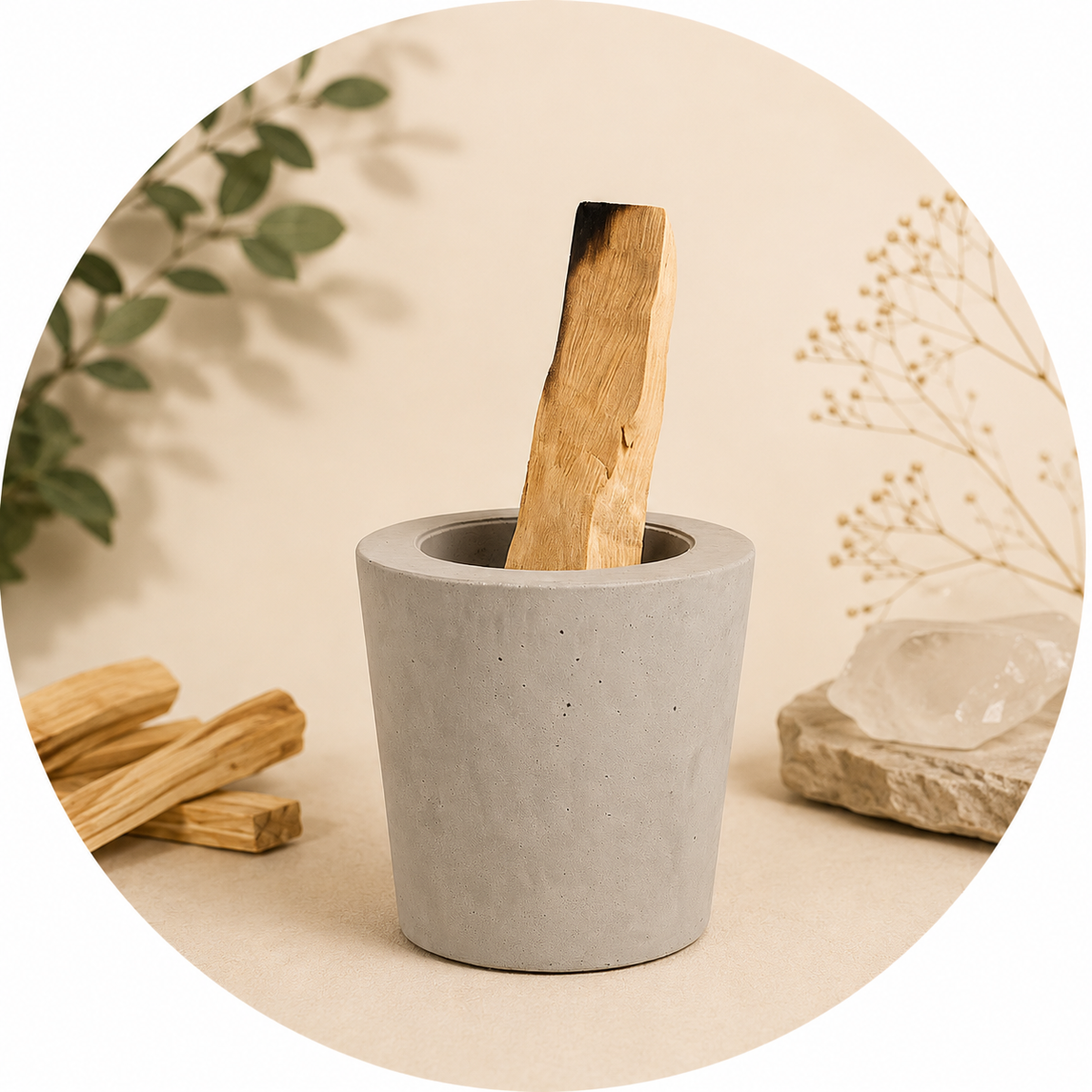 BRUCIAINCENSO PALO SANTO IN CEMENTO - 100% artigianale | Scopri su Clorophilla Shop