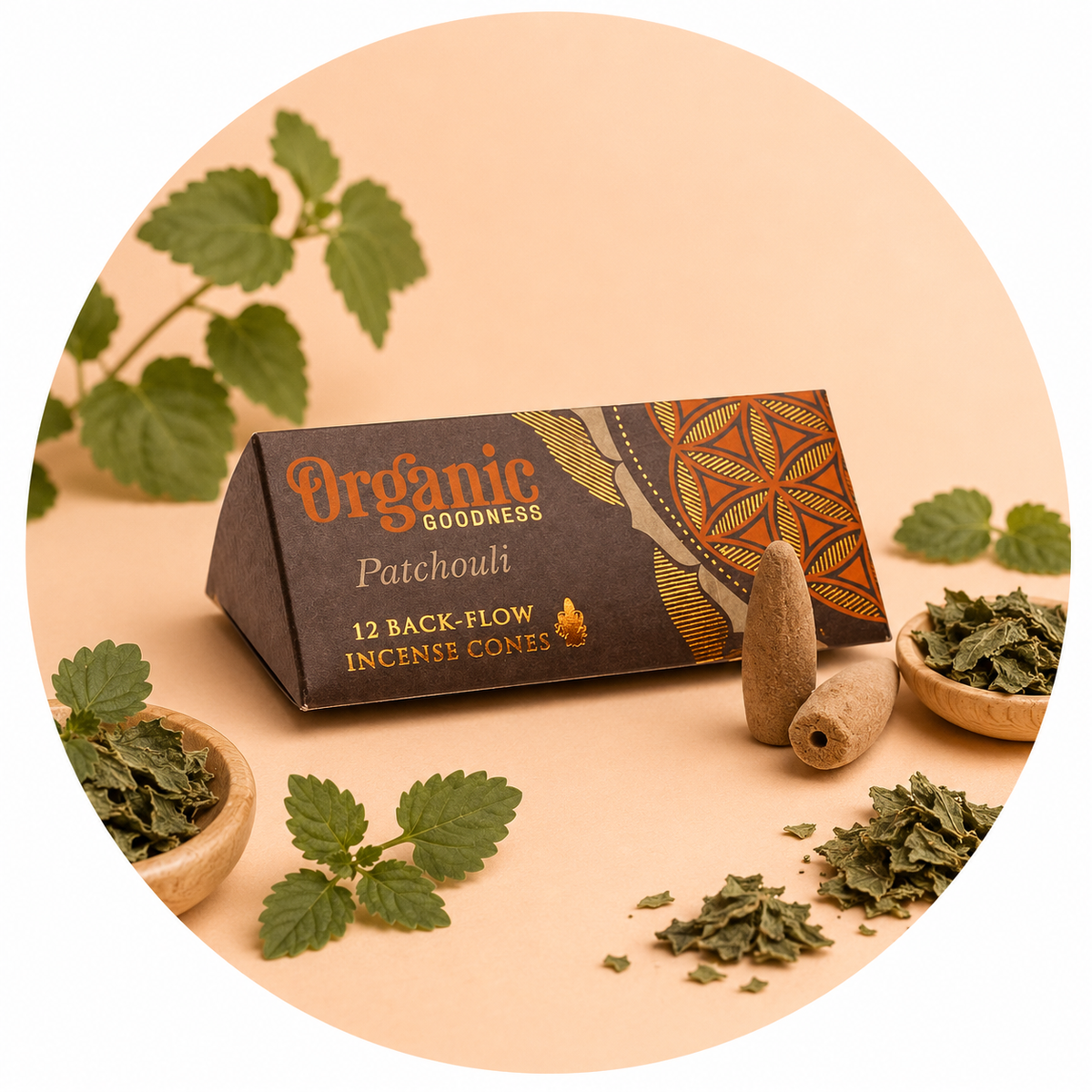 ORGANIC GOODNESS CONI DI INCENSO A CASCATA - Patchouli | Scopri su Clorophilla Shop