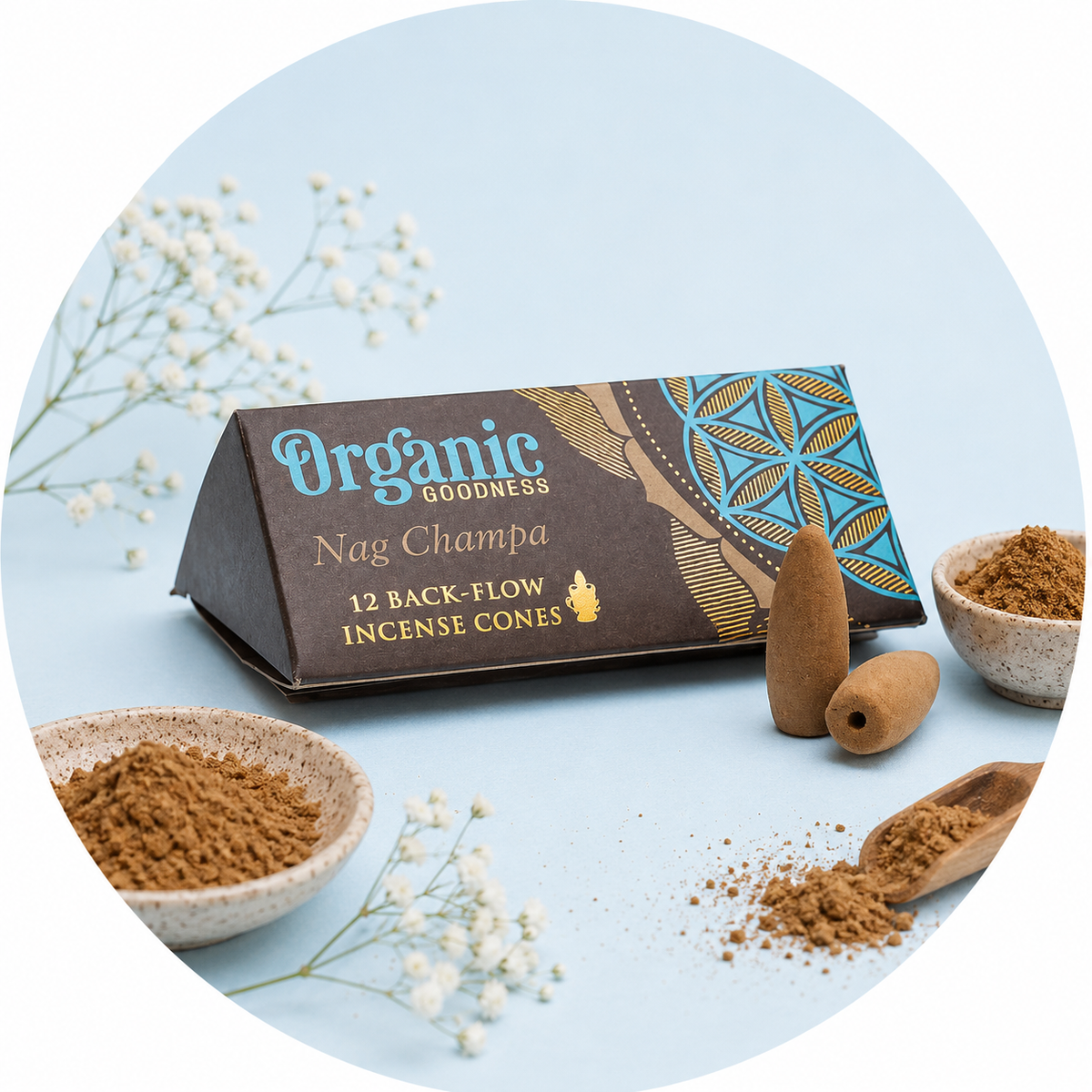 ORGANIC GOODNESS CONI DI INCENSO A CASCATA - Nag champa | Scopri su Clorophilla Shop