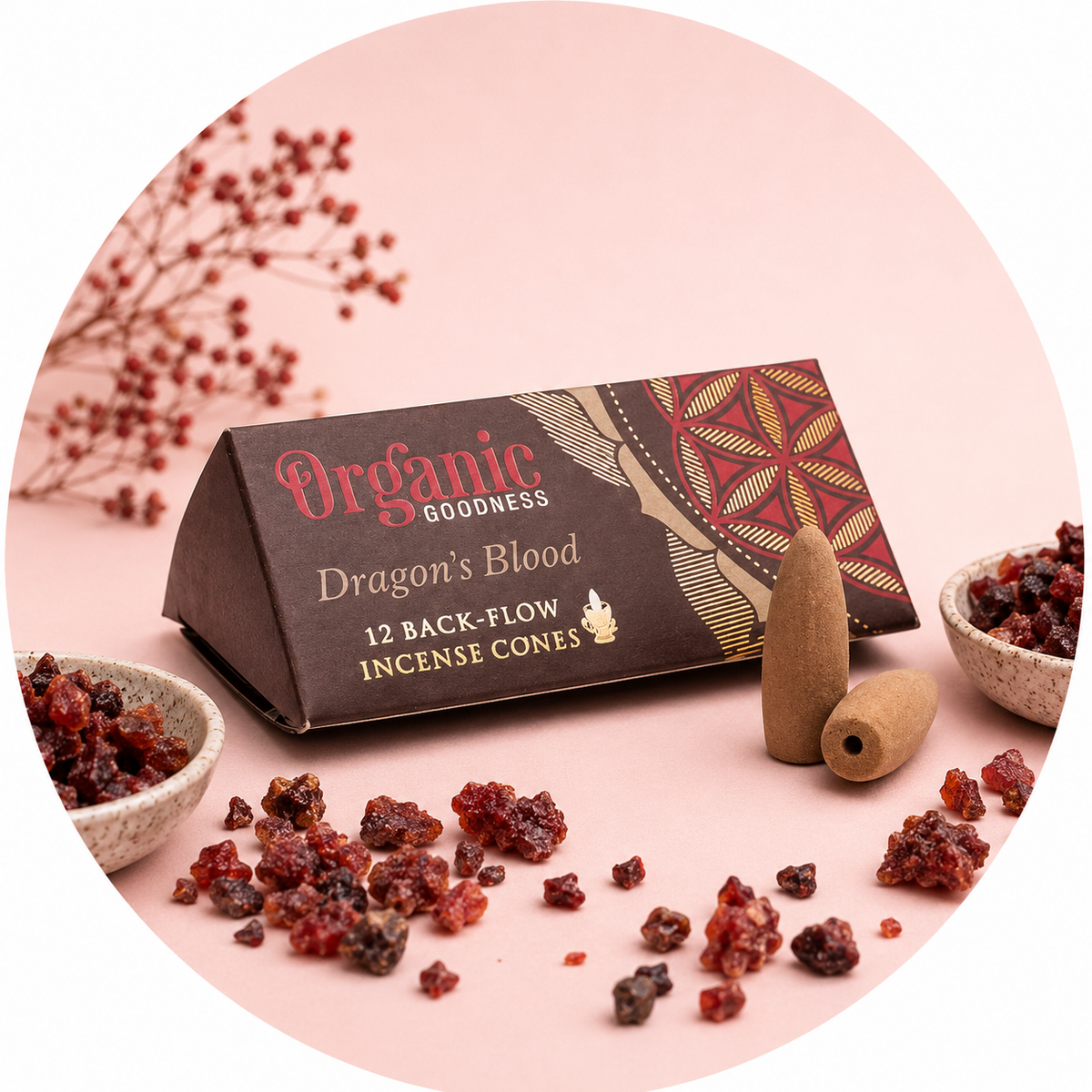 ORGANIC GOODNESS CONI DI INCENSO A CASCATA - Dragon's Blood | Scopri su Clorophilla Shop