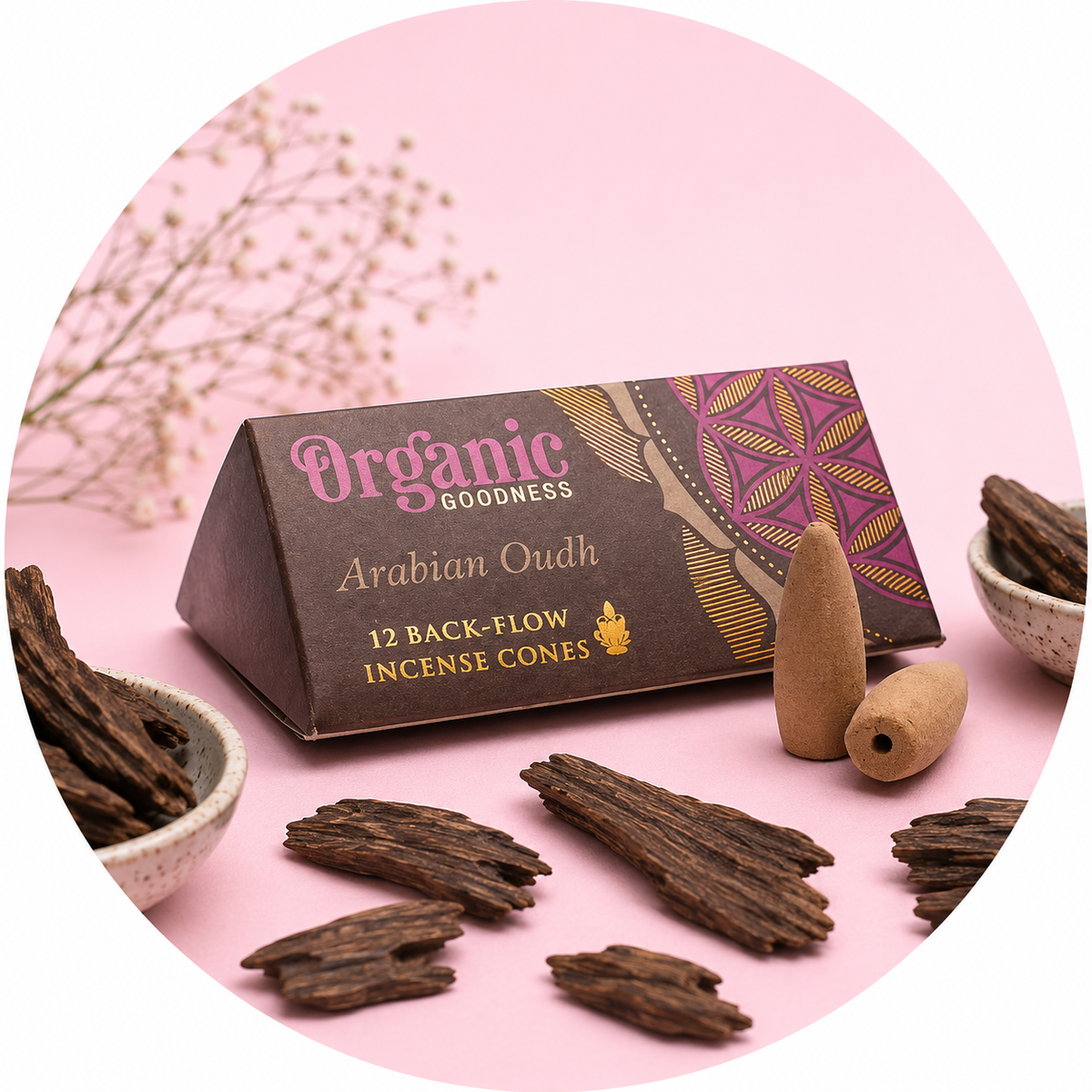 ORGANIC GOODNESS CONI DI INCENSO A CASCATA - Arabian oud | Scopri su Clorophilla Shop