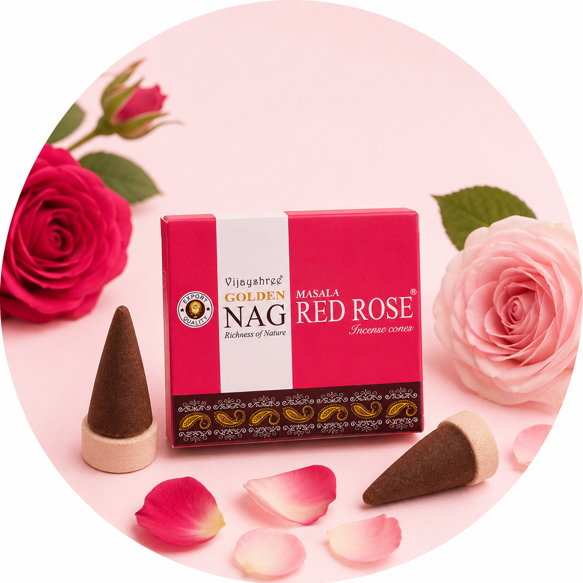 VIJAYSHREE CONI DI INCENSO - Rosa rossa | Scopri su Clorophilla Shop