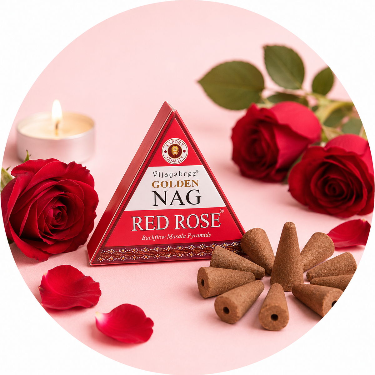 VIJAYSHREE CONI DI INCENSO A CASCATA - Rosa rossa | Scopri su Clorophilla Shop