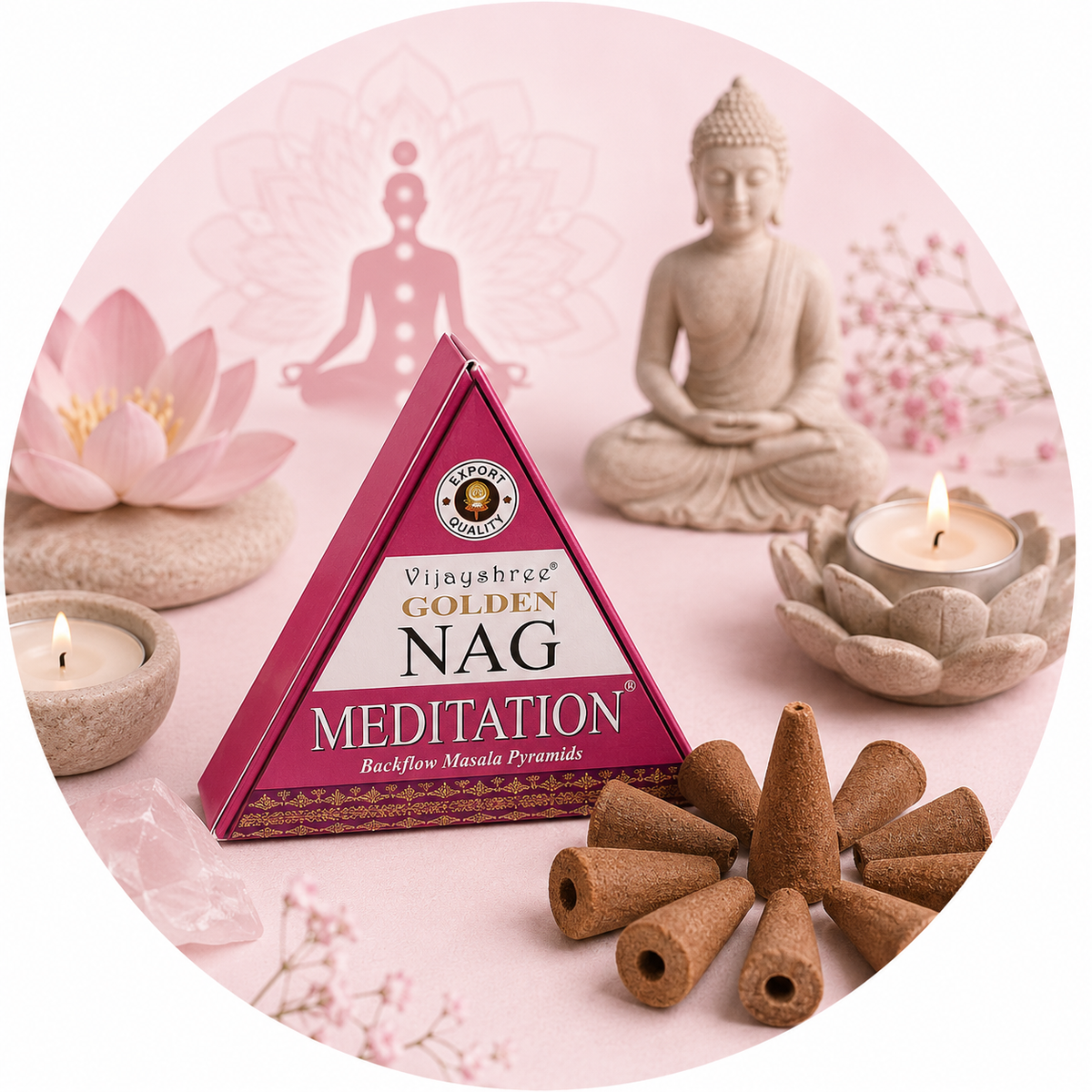 VIJAYSHREE CONI DI INCENSO A CASCATA - Meditazione | Scopri su Clorophilla Shop