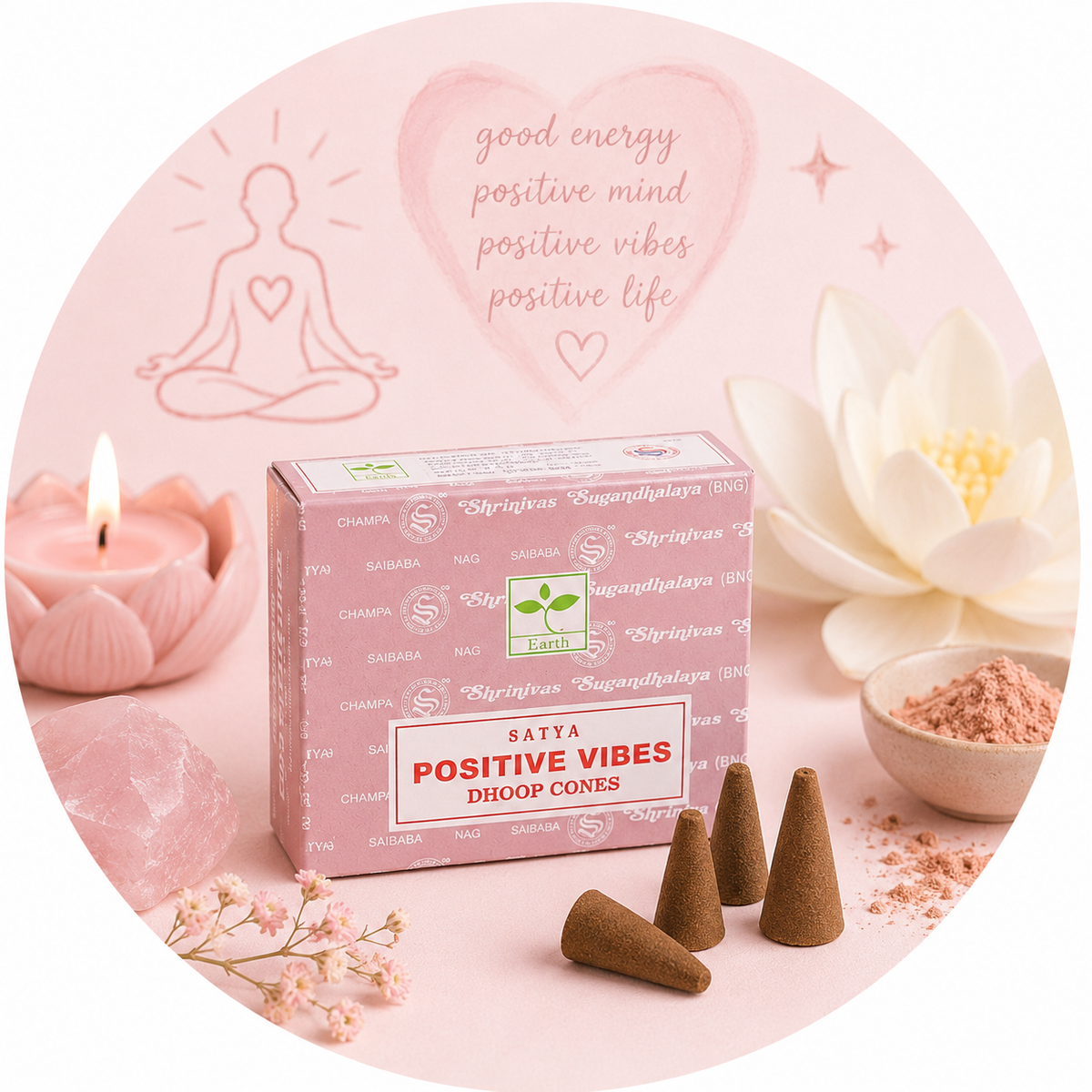 SATYA CONI DI INCENSO - Positive vibes | Scopri su Clorophilla Shop