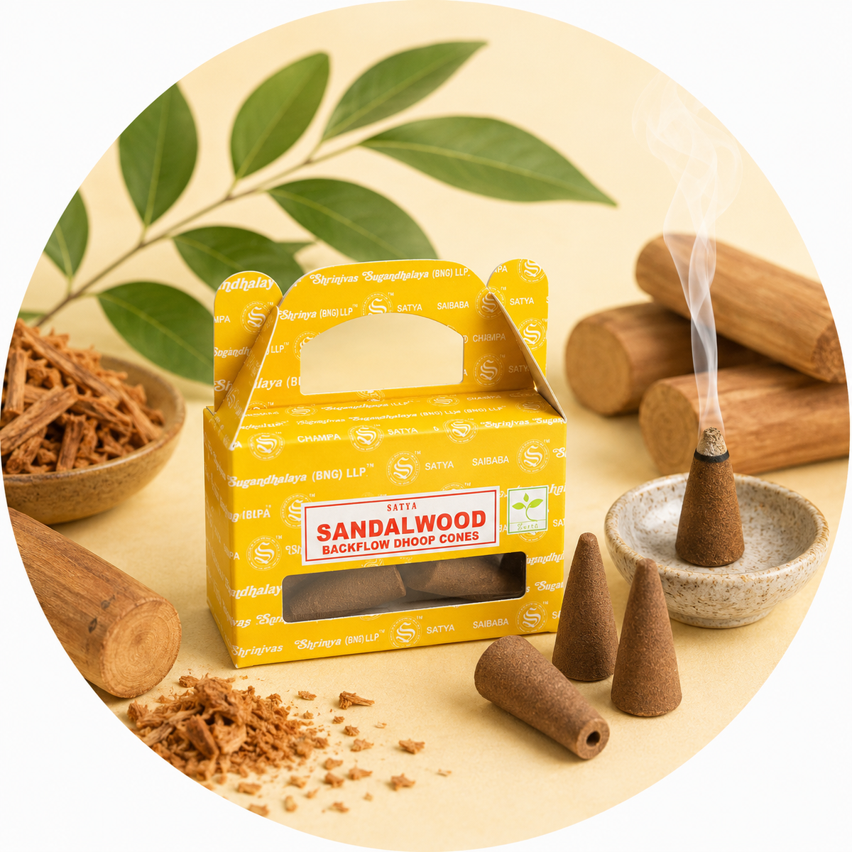 SATYA CONI DI INCENSO A CASCATA - Sandalwood | Scopri su Clorophilla Shop