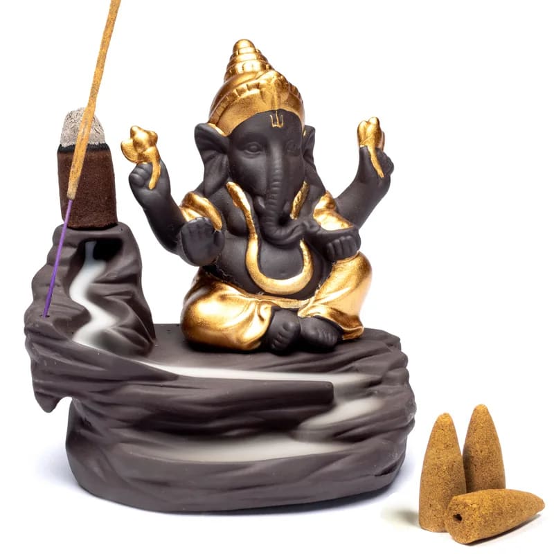 BRUCIAINCENSO A CASCATA - Ganesh dorato | Scopri su Clorophilla Shop