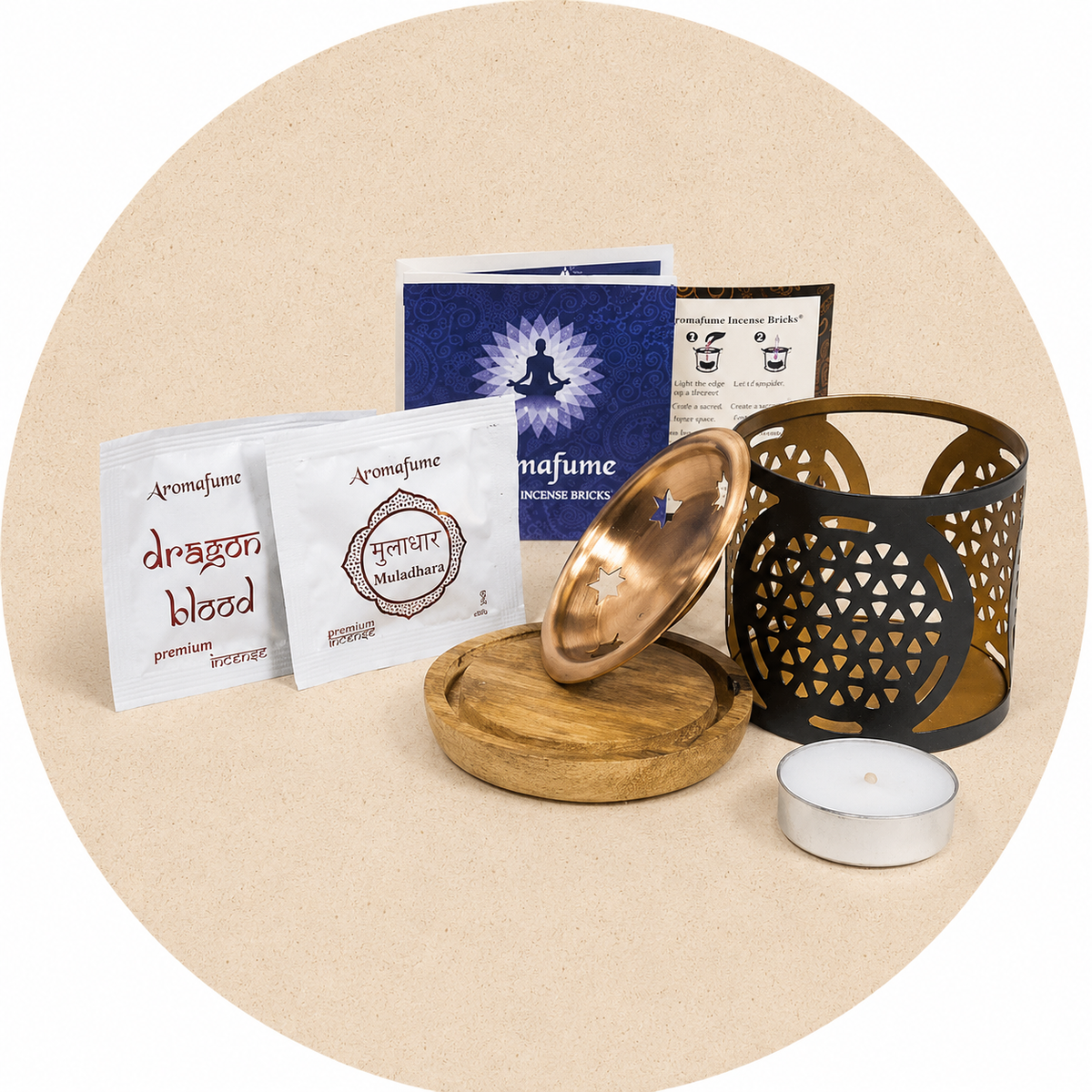 AROMAFUME KIT INCENSO IN MATTONCINI SENZA FUMO - Fiore della vita | Scopri su Clorophilla Shop