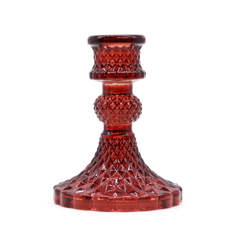 CANDELIERE VINTAGE IN VETRO - Rosso | Scopri su Clorophilla Shop