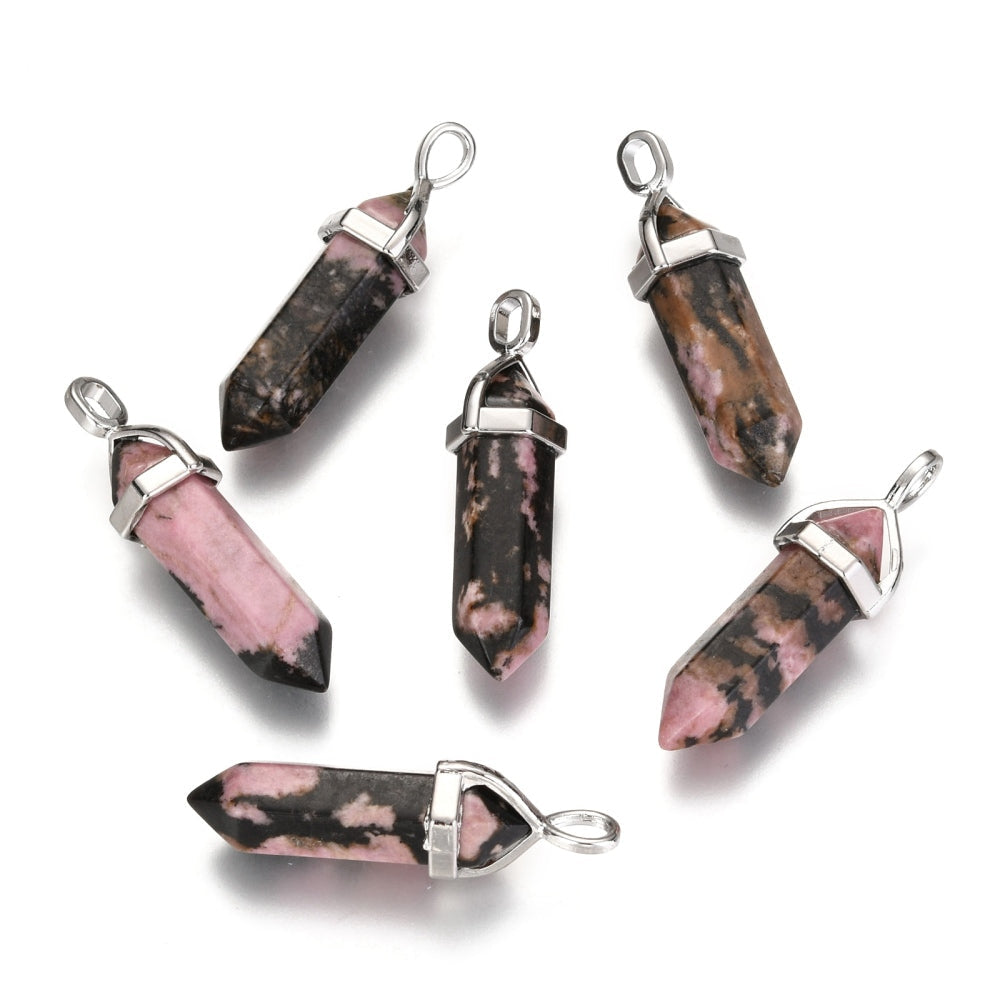 CIONDOLO PRISMA IN RODONITE - Amore verso se stessi, equilibrio emotivo e perdono | Scopri su Clorophilla Shop