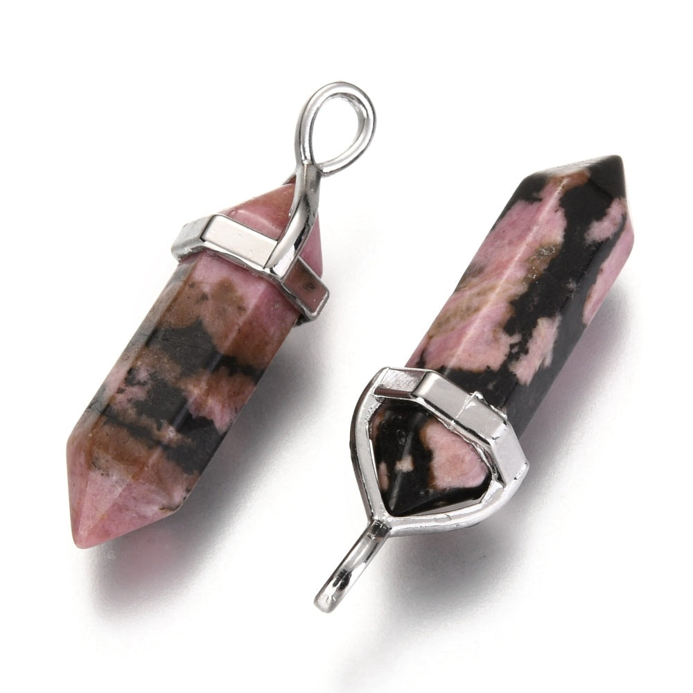 CIONDOLO PRISMA IN RODONITE - Amore verso se stessi, equilibrio emotivo e perdono | Scopri su Clorophilla Shop