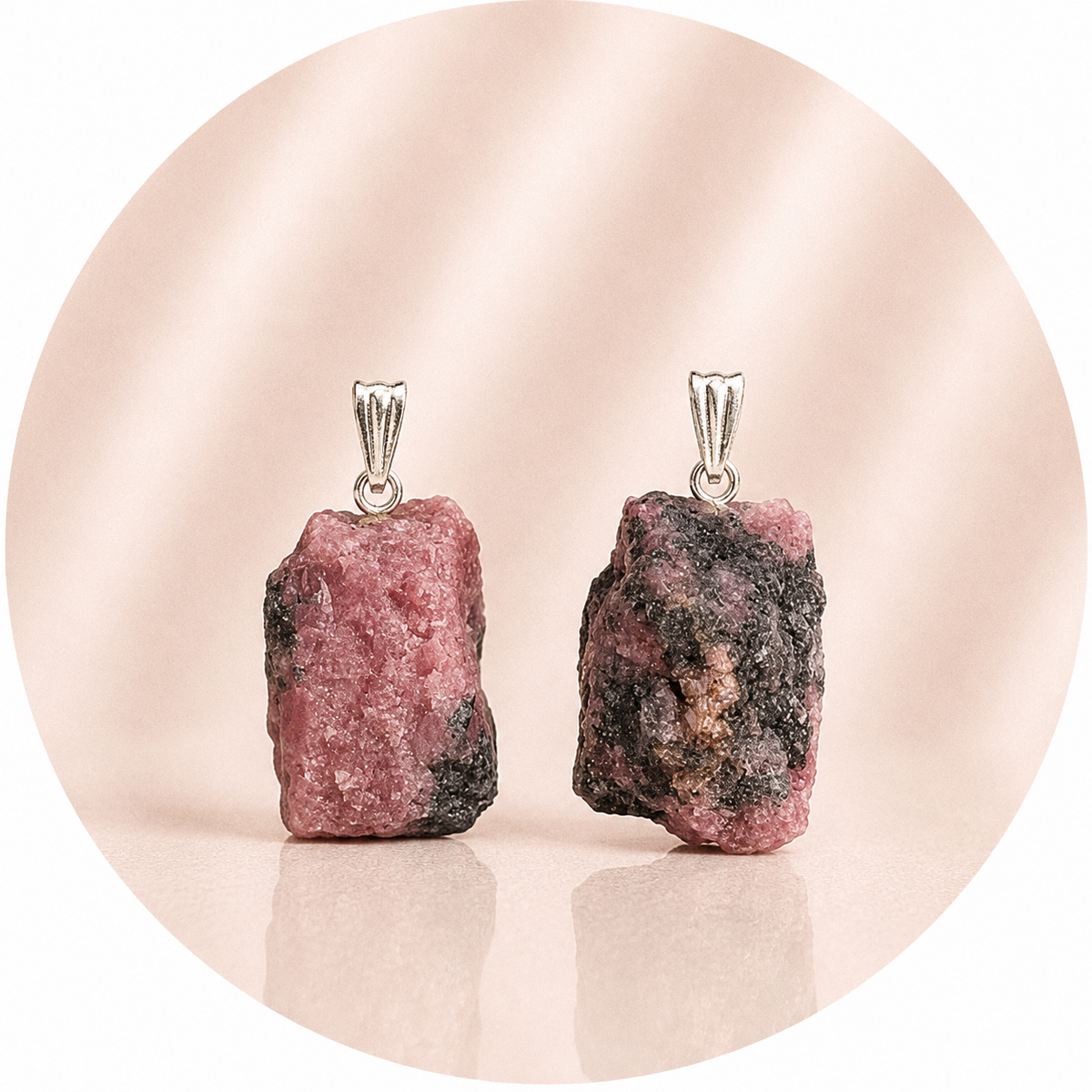 CIONDOLO IN RODONITE GREZZA - Amore verso se stessi, equilibrio emotivo e perdono | Scopri su Clorophilla Shop