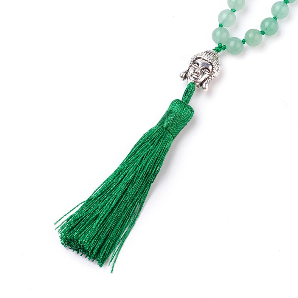 Mala in Avventurina verde con Nappa e Buddha - Collana Rosario 108 grani | Scopri su Clorophilla Shop