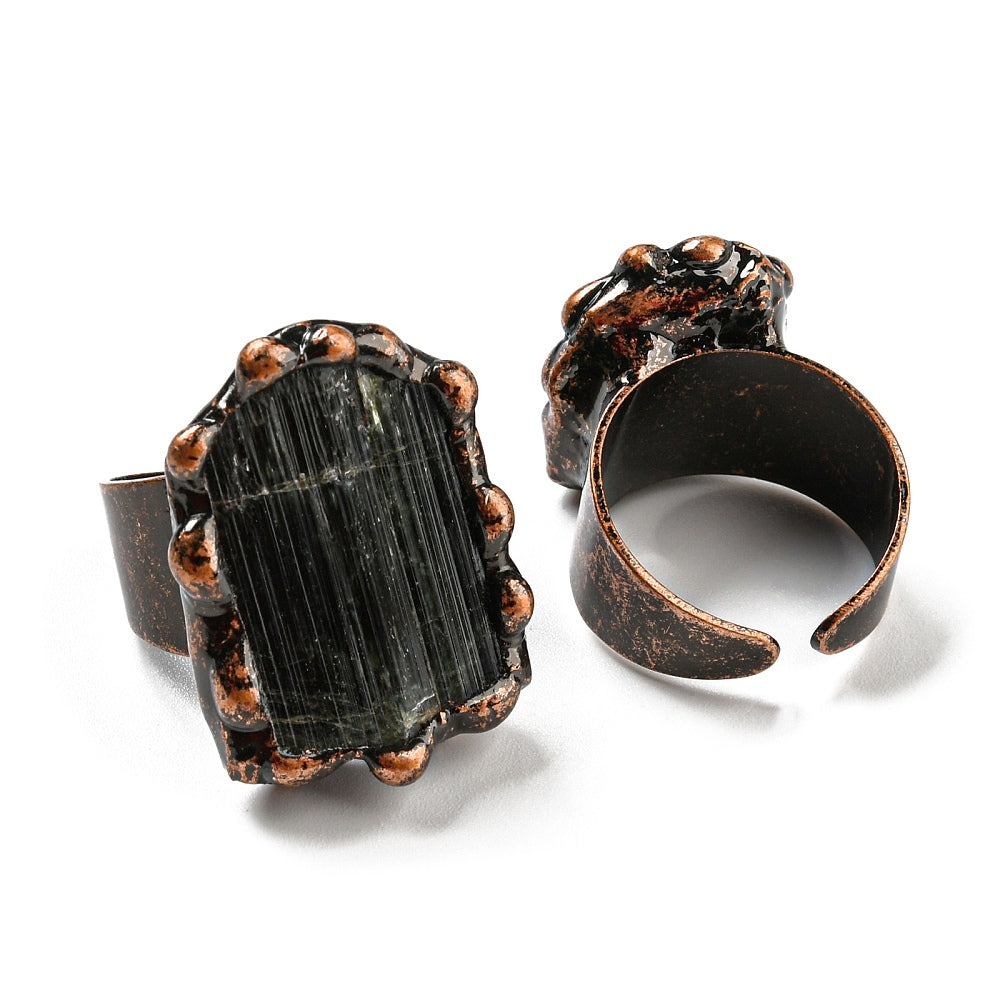 ANELLO CON TORMALINA NERA GREZZA - Protezione e schermatura | Scopri su Clorophilla Shop