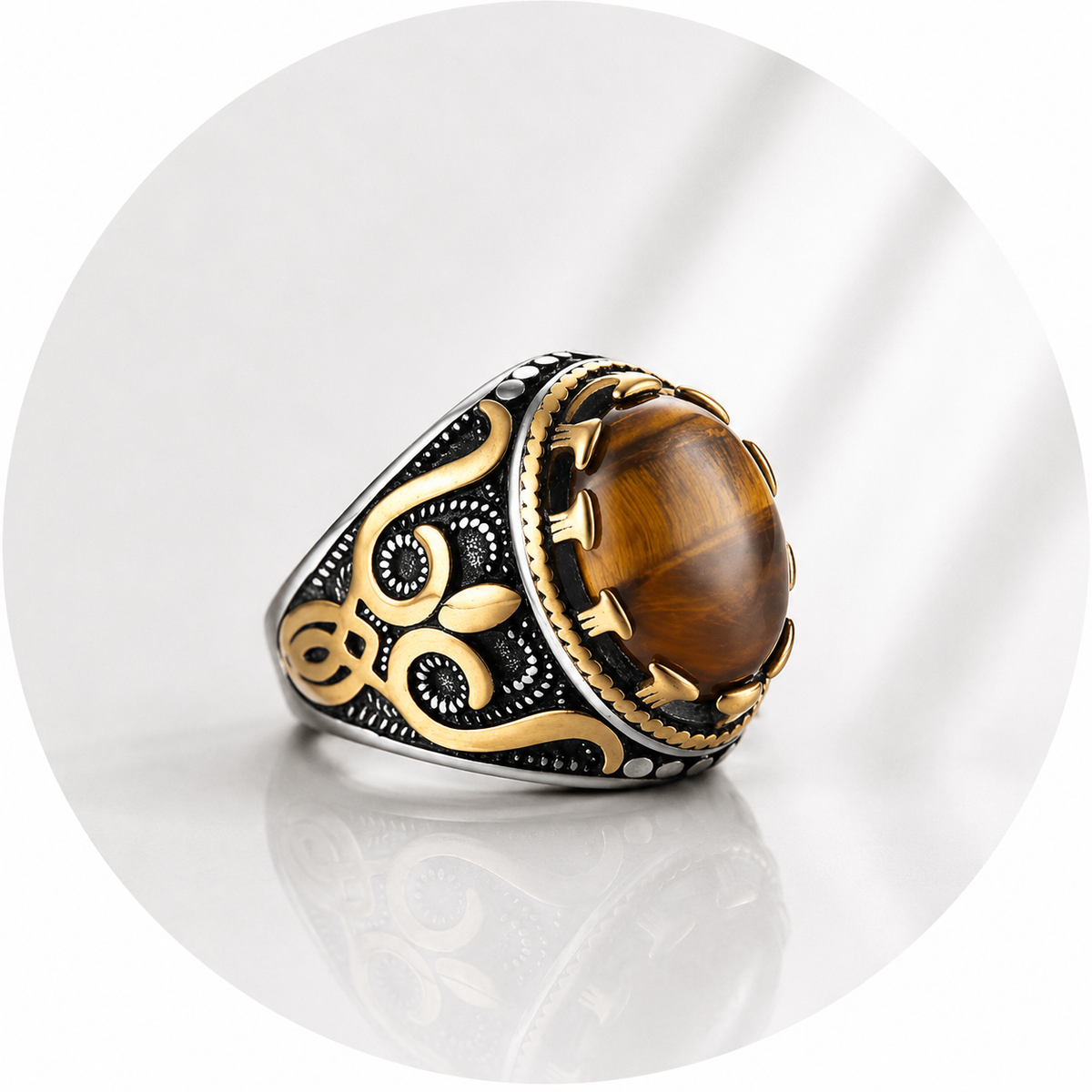 ANELLO IMPERIALE CON OCCHIO DI TIGRE - Forza e coraggio | Scopri su Clorophilla Shop