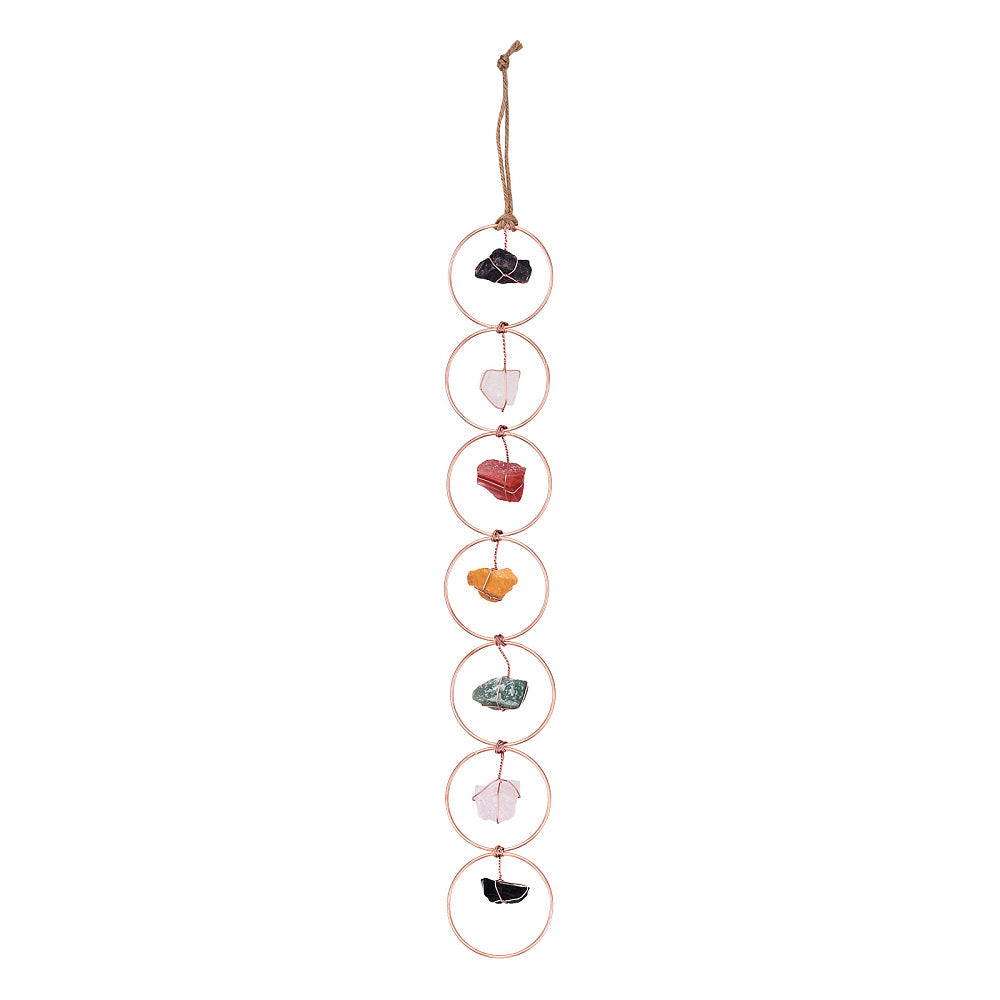 Decorazione energetica da parete con pietre grezze naturali 7 chakra - 60cm | Scopri su Clorophilla Shop