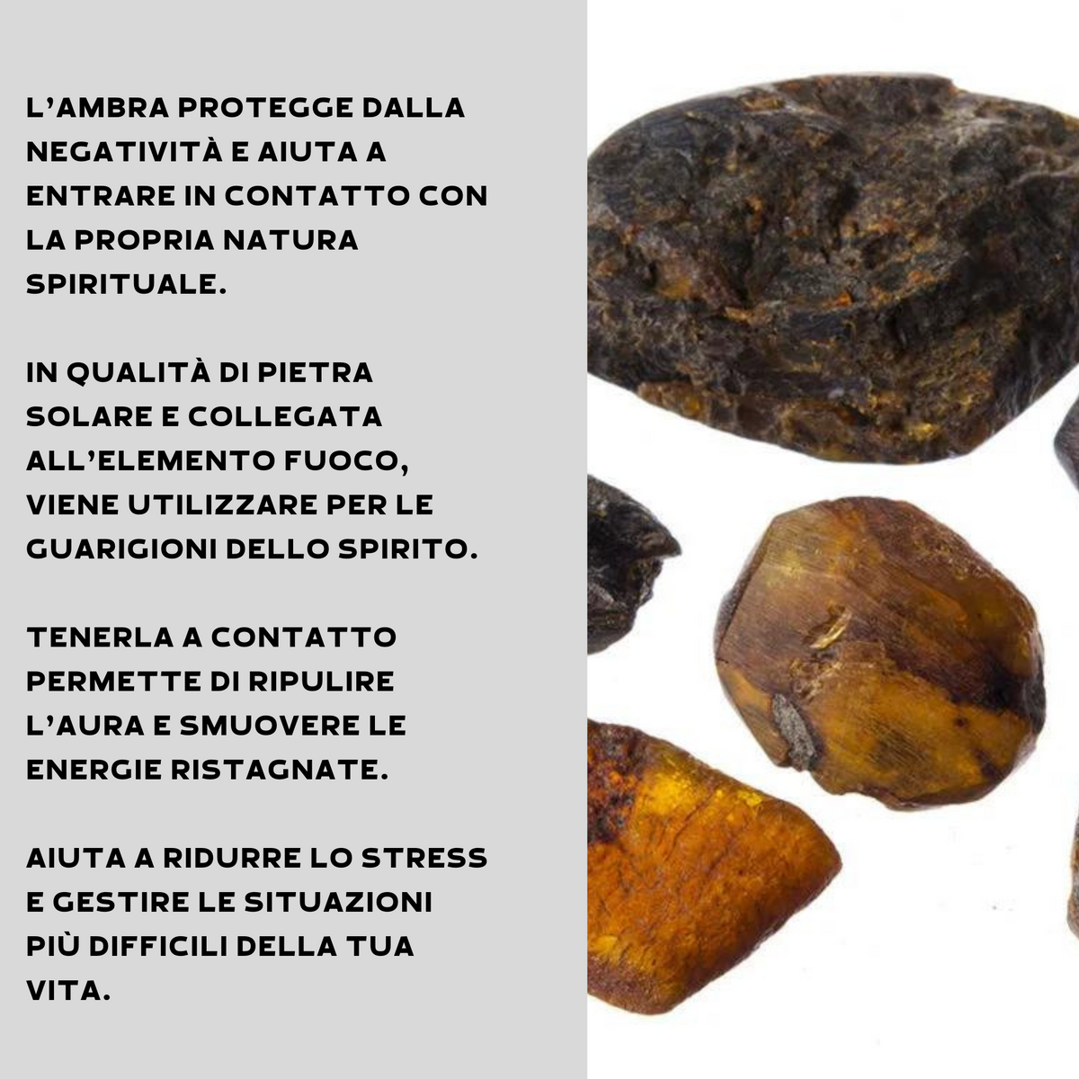 PEPITE AMBRA BALTICA GREZZA - Vitalità, protezione e benessere | Scopri su Clorophilla Shop