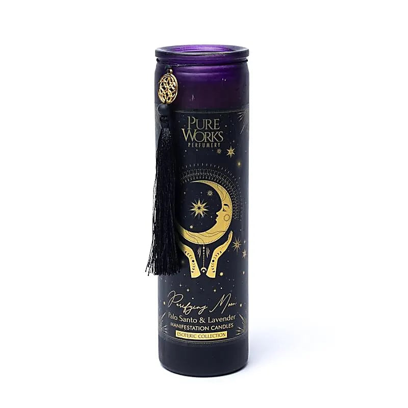 Purifying Moon Candela in vetro con Nappa - Palo Santo e Lavanda | Scopri su Clorophilla Shop