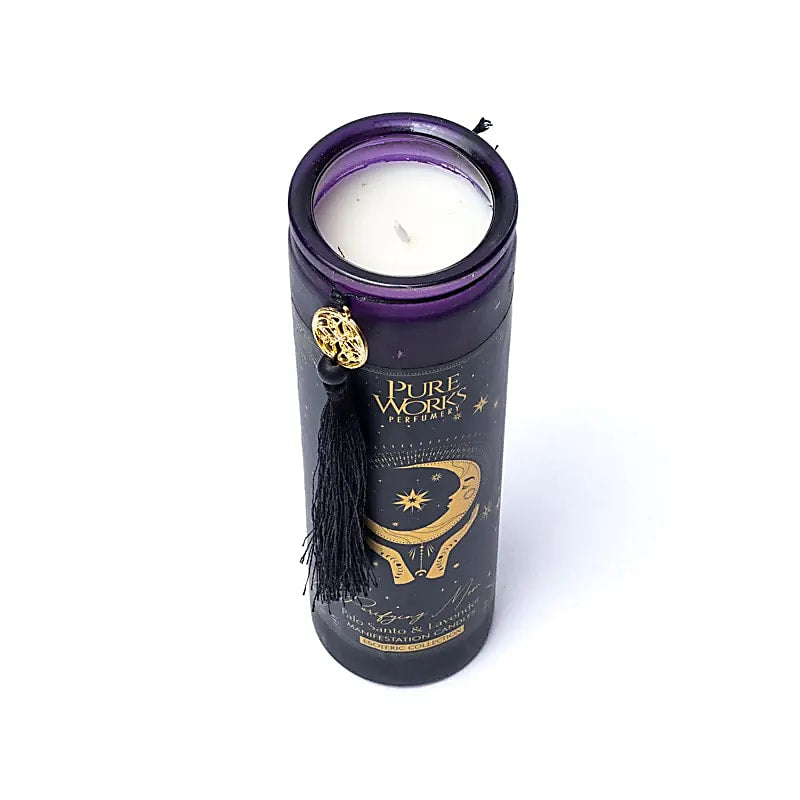 Purifying Moon Candela in vetro con Nappa - Palo Santo e Lavanda | Scopri su Clorophilla Shop