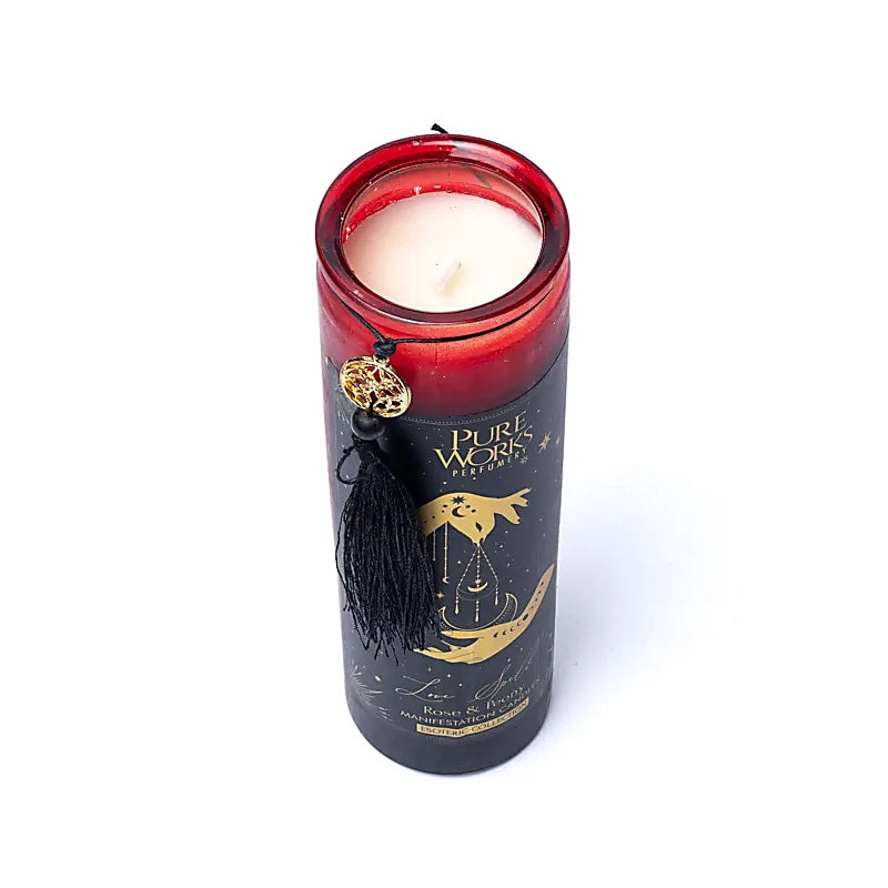 Love Spell Candela in vetro con Nappa - Rosa e Peonia | Scopri su Clorophilla Shop