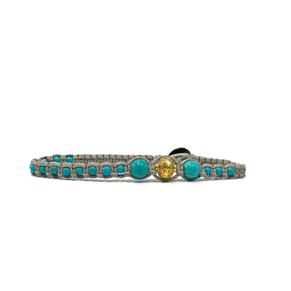 Samsara Cavigliera tibetana Shamballa con pietre - TURCHESE CELESTE FILO GRIGIO | Scopri su Clorophilla Shop