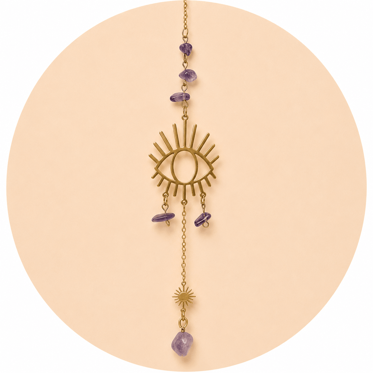 ACCHIAPPASOLE OCCHIO CON AMETISTA - Protezione malocchio - Clorophilla Shop