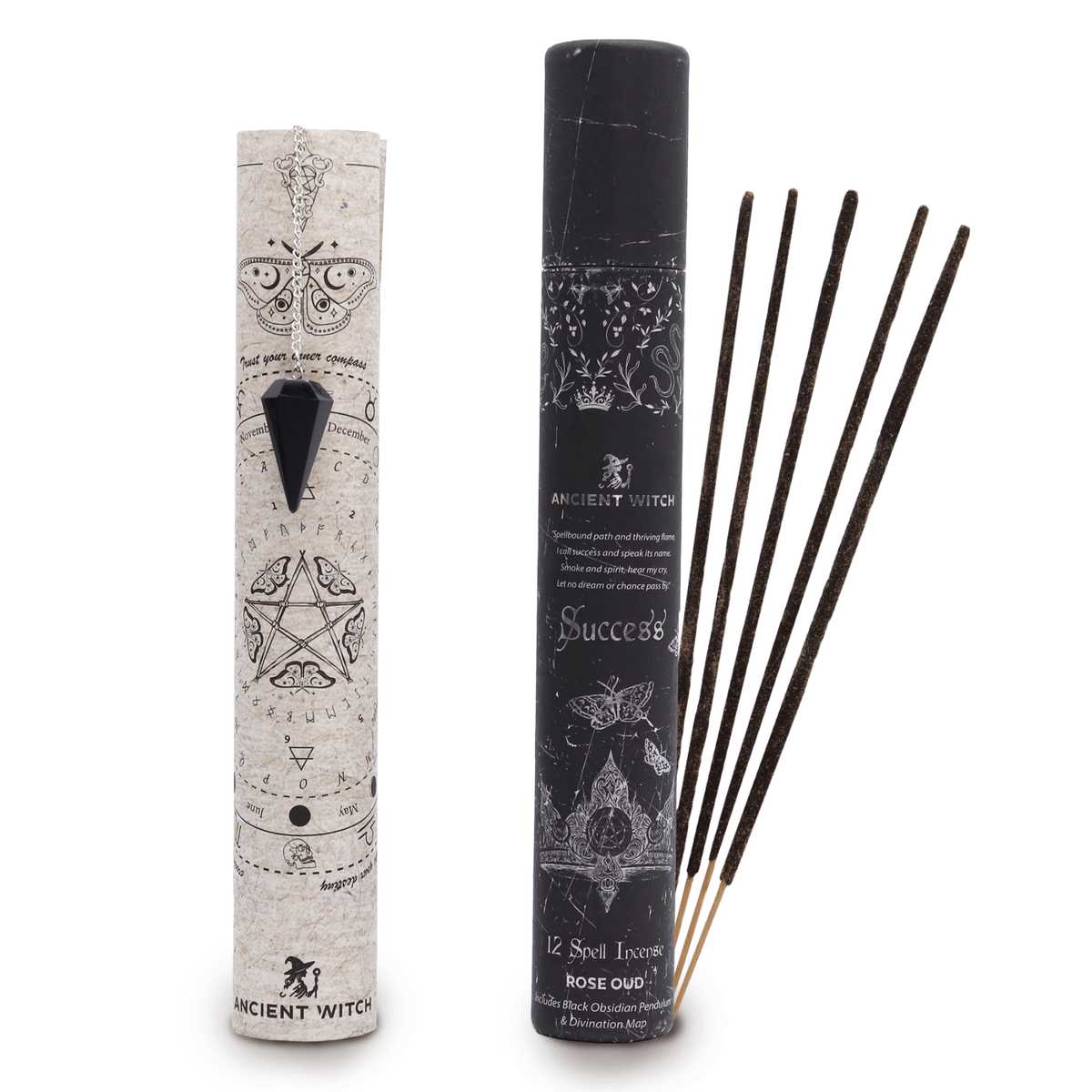 ANCIENT WITCH SPELL – Incenso Rituale per il Successo con Pendolo in Ossidiana nera - Clorophilla Shop