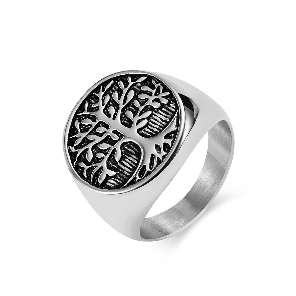 ANELLO ALBERO DELLA VITA IN ACCIAIO INOX - Crescita e stabilità - Clorophilla Shop
