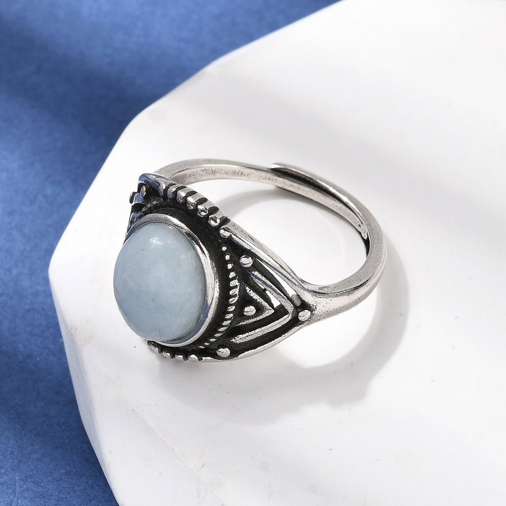 ANELLO BOHO CON ACQUAMARINA – Calma, comunicazione e serenità - Clorophilla Shop