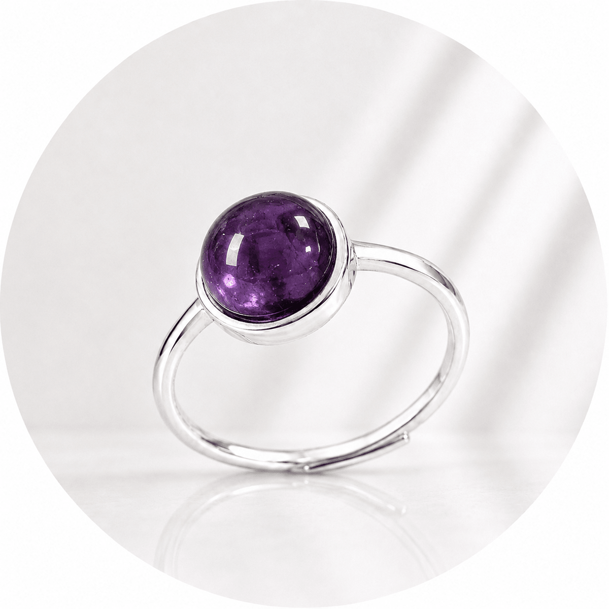 ANELLO CON AMETISTA IN ARGENTO 925 - Calma e rilassamento - Clorophilla Shop