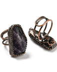 ANELLO CON AMETISTA IN RAME ROSSO ANTICATO - Calma e rilassamento - Clorophilla Shop