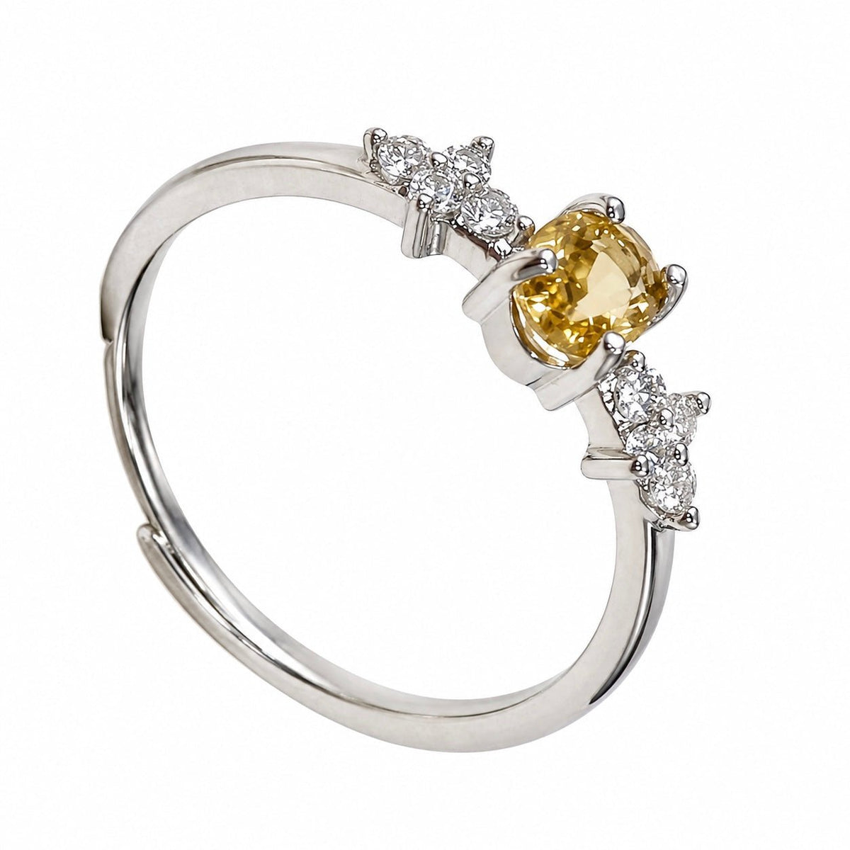 ANELLO CON CITRINO IN ARGENTO 925 - Energia positiva, abbondanza e successo - Clorophilla Shop
