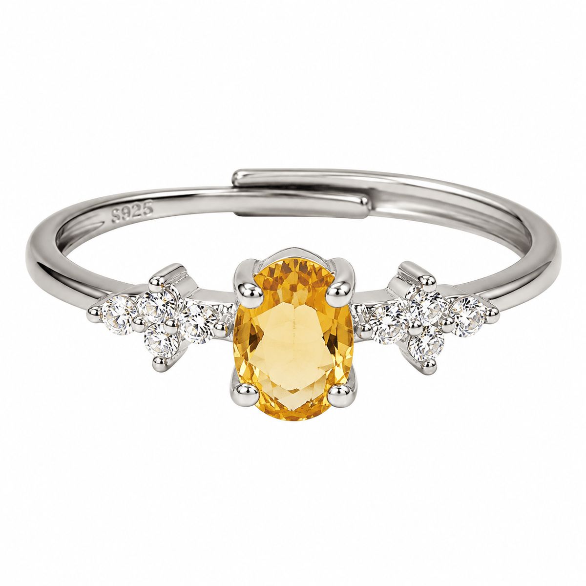 ANELLO CON CITRINO IN ARGENTO 925 - Energia positiva, abbondanza e successo - Clorophilla Shop