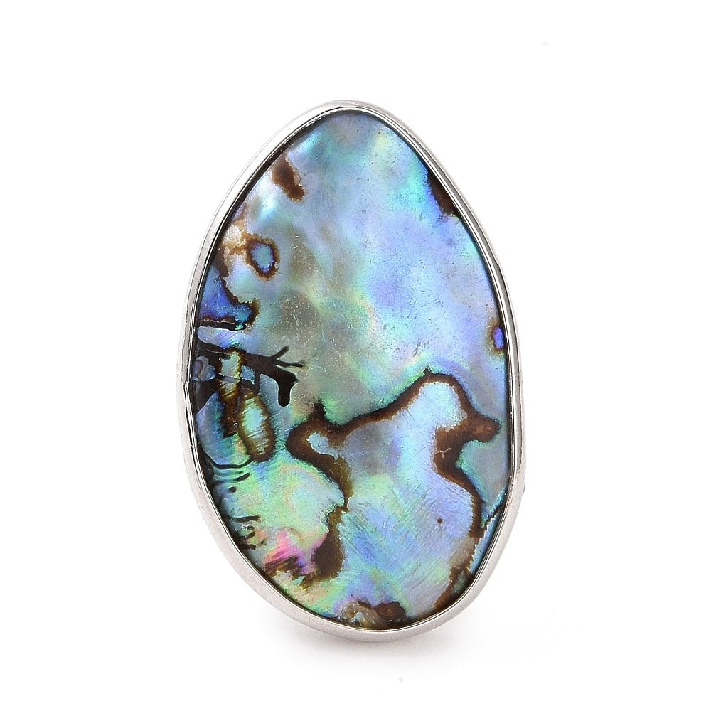 ANELLO CON CONCHIGLIA DI ABALONE - Calma interiore - Clorophilla Shop