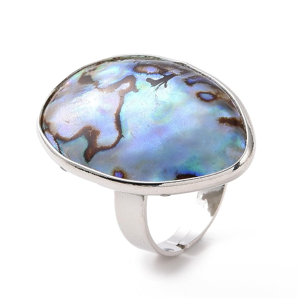 ANELLO CON CONCHIGLIA DI ABALONE - Calma interiore - Clorophilla Shop