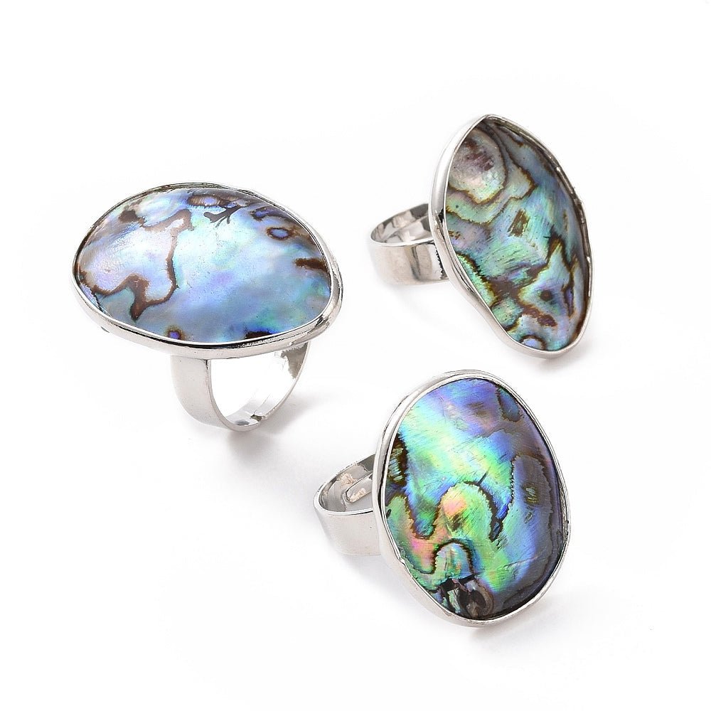 ANELLO CON CONCHIGLIA DI ABALONE - Calma interiore - Clorophilla Shop