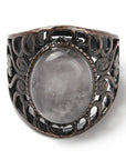 ANELLO CON CRISTALLO DI ROCCA IN OTTONE - Chiarezza ed armonia - Clorophilla Shop