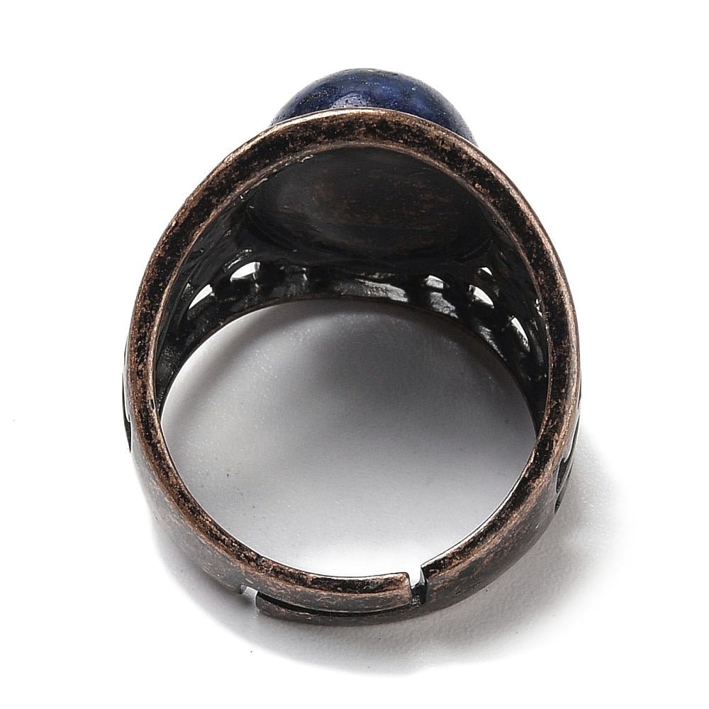 ANELLO CON LAPISLAZZULI IN OTTONE - Saggezza, comunicazione e consapevolezza - Clorophilla Shop