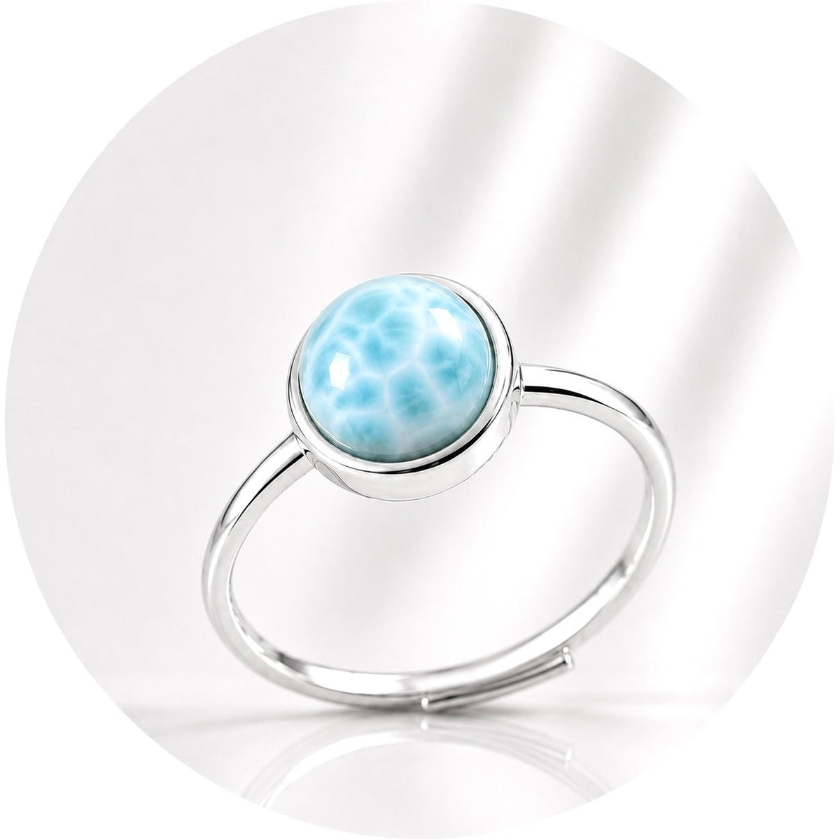 ANELLO CON LARIMAR IN ARGENTO 925 - Guarigione interiore - Clorophilla Shop