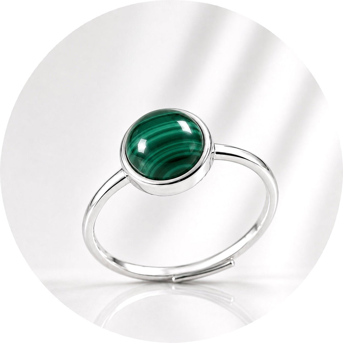 ANELLO CON MALACHITE IN ARGENTO 925 - Trasformazione e crescita personale - Clorophilla Shop