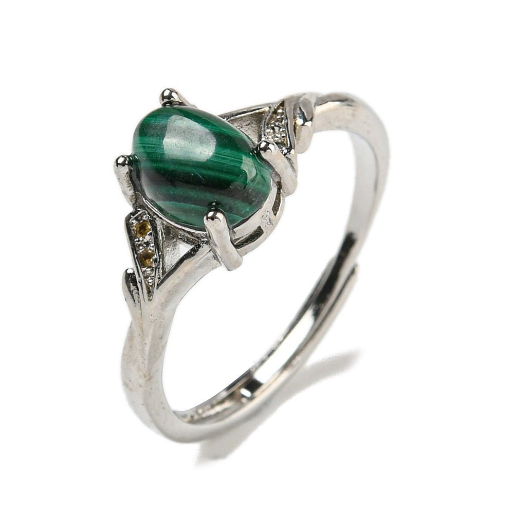 ANELLO CON MALACHITE - Trasformazione e crescita personale - Clorophilla Shop