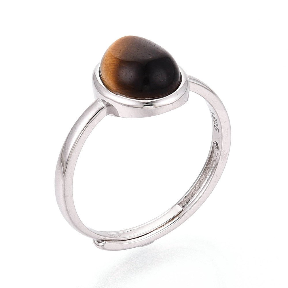 ANELLO CON OCCHIO DI TIGRE IN ARGENTO 925 - Forza e coraggio - Clorophilla Shop