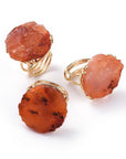ANELLO CON PEPITA DI CORNIOLA GREZZA - Vitalità, coraggio e determinazione - Clorophilla Shop