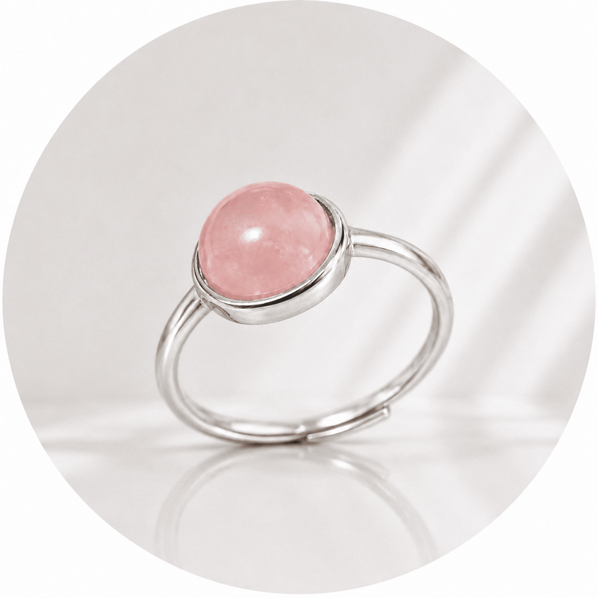 ANELLO CON QUARZO ROSA IN ARGENTO 925 - Amore e armonia - Clorophilla Shop