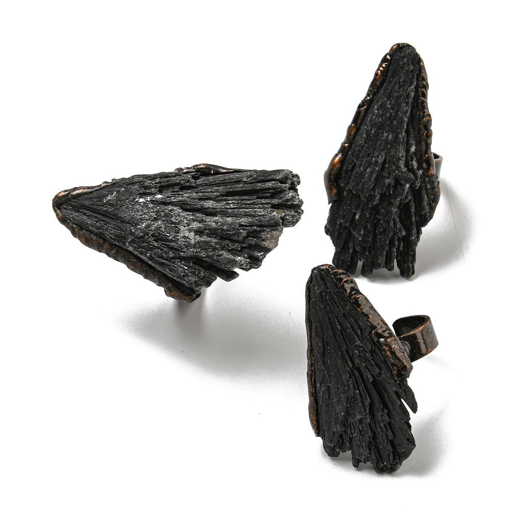 ANELLO CON TORMALINA NERA GREZZA - Protezione e schermatura - Clorophilla Shop