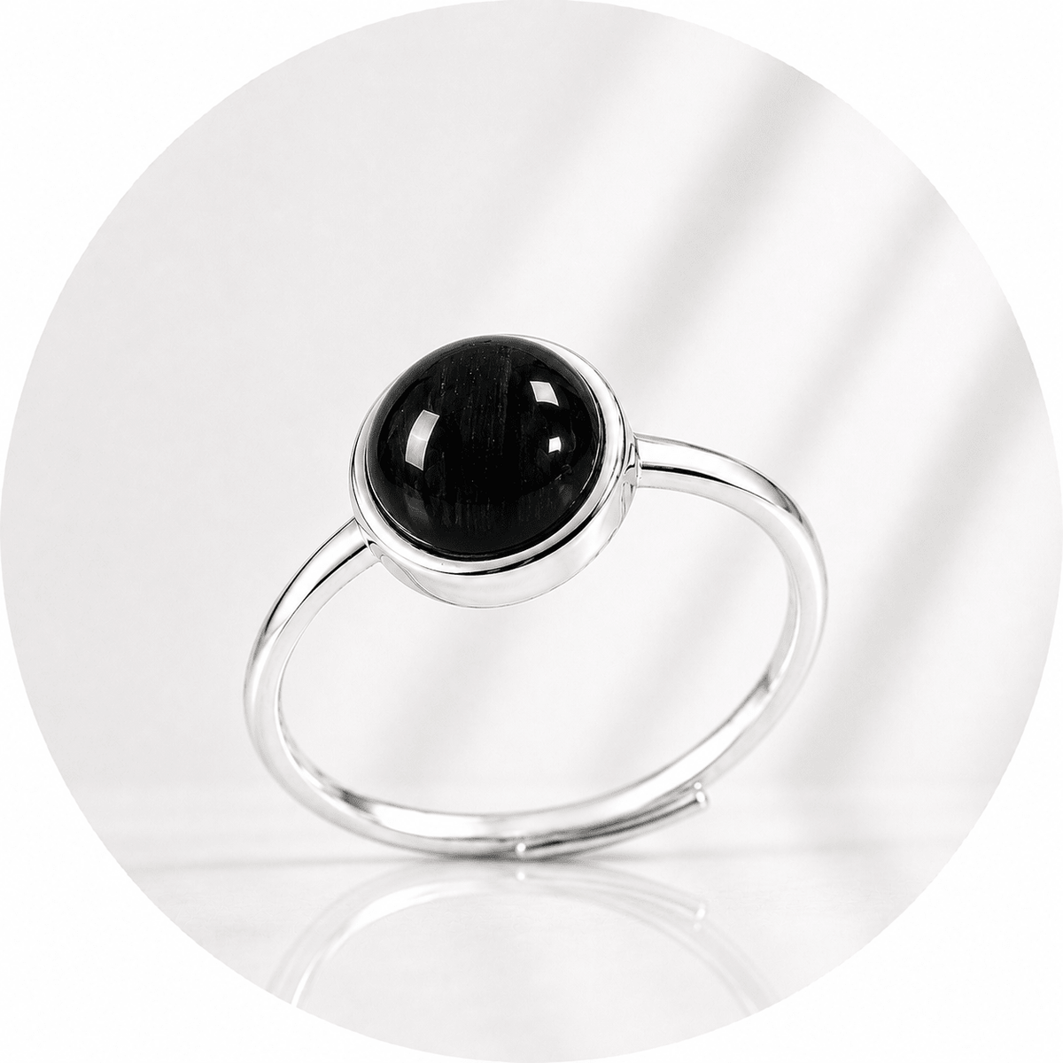 ANELLO CON TORMALINA NERA IN ARGENTO 925 - Protezione e schermatura - Clorophilla Shop