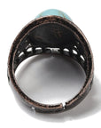 ANELLO CON TURCHESE SINTETICO IN OTTONE - Regolabile - Clorophilla Shop