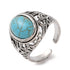 ANELLO CON TURCHESE SINTETICO - Regolabile - Clorophilla Shop